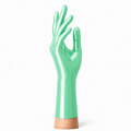 Jade Green kurze Latexhandschuhe aus glänzendem Latex von Rubber Basic