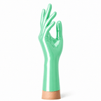 Jade Green kurze Latexhandschuhe aus glänzendem Latex von Rubber Basic