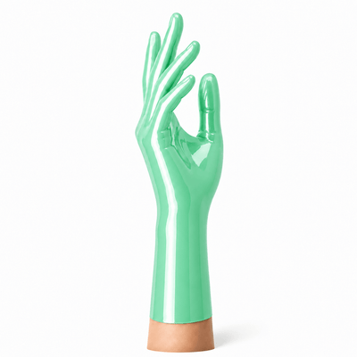 Jade Green kurze Latexhandschuhe