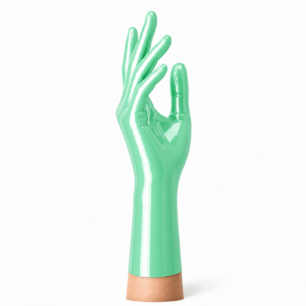 Jade Green kurze Latexhandschuhe aus glänzendem Latex von Rubber Basic