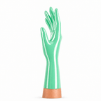 Jade Green kurze Latexhandschuhe für Latexmode und Maßanfertigung