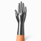 Metallische kurze Latexhandschuhe in Metallic Pewter mit edlem silbergrauem Schimmer