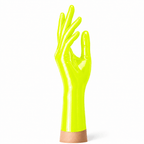 Kurze Latexhandschuhe Neon Lemon Yellow aus glänzendem Latex von Rubber Basic