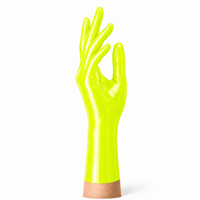 Neon Lemon Yellow kurze Latexhandschuhe