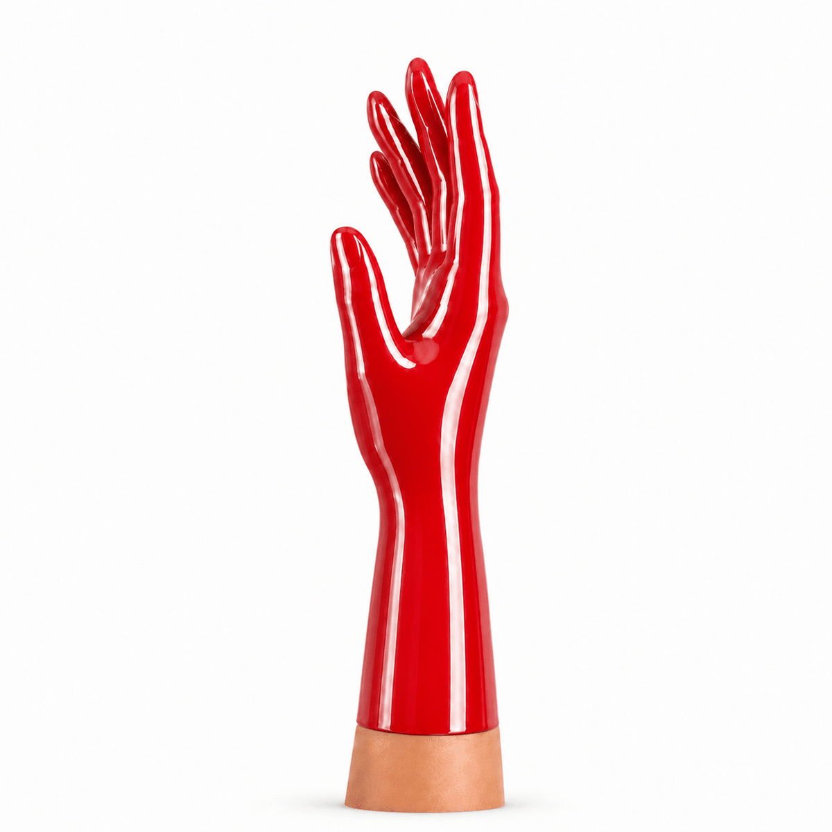 Rubber Basic kurze Latexhandschuhe in Rot als Produktansicht