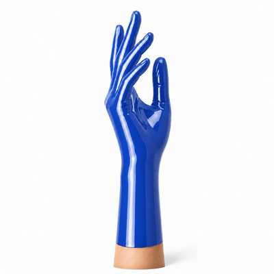 Royal Blue kurze Latexhandschuhe