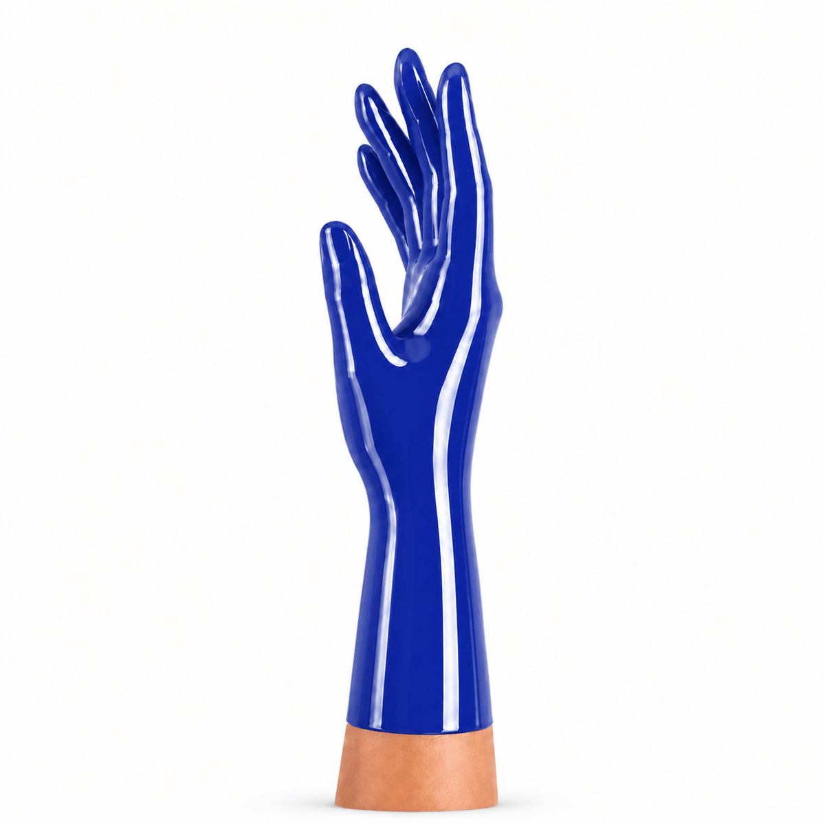 Kurze Rubber Basic Latexhandschuhe Royal Blue für Latexmode und Maßanfertigung