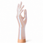Kurze Latexhandschuhe Shimmery Semi Transparent Natural aus glänzendem Latex von Rubber Basic