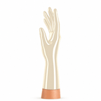 Rubber Basic kurze Latexhandschuhe in Transparent Natural als Produktansicht