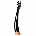 Obsidian Black lange Latexhandschuhe für Damen und Herren seitlich