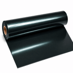 Metallic Black Latexmeterware auf Rolle mit petrolfarbenem Metallic-Effekt