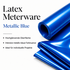 Metallic Blue Latexmeterware mit hochglänzender metallisch-blauer Oberfläche für individuelle Latex-Projekte DIY