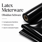Latexmeterware Obsidian Black mit hochglänzender tiefschwarzer Oberfläche für individuelle Latex-Projekte