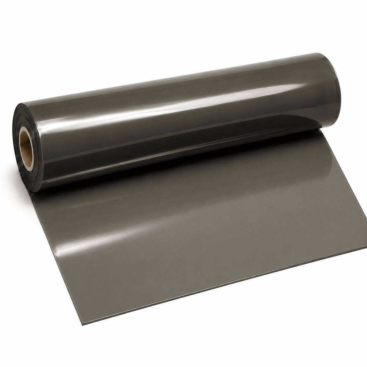 Transparent Smoky Black Latexmeterware auf Rolle mit rauchig-transparenter Oberfläche