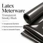 Transparent Smoky Black Latexmeterware 110 cm mit Produktdetails und Materialhinweisen